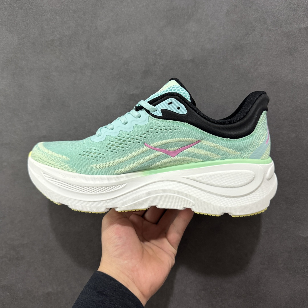 图片[2]-【公司级】HOKA One One BONDI 9 邦迪9代低帮厚底网织轻量休闲运动慢跑鞋 #升级原楦原纸版开发版型 #采用透气针织工程材料鞋面材质 #轻量化材料高弹力泡棉升级中底 #内嵌欧索莱Ortholite® 混合(再生)鞋垫 #外置耐磨防滑橡胶模块❗️ 尺码：36 36.5 37.5 38 39 40 40.5 41 42 42.5 43 44 44.5 45-选品中心