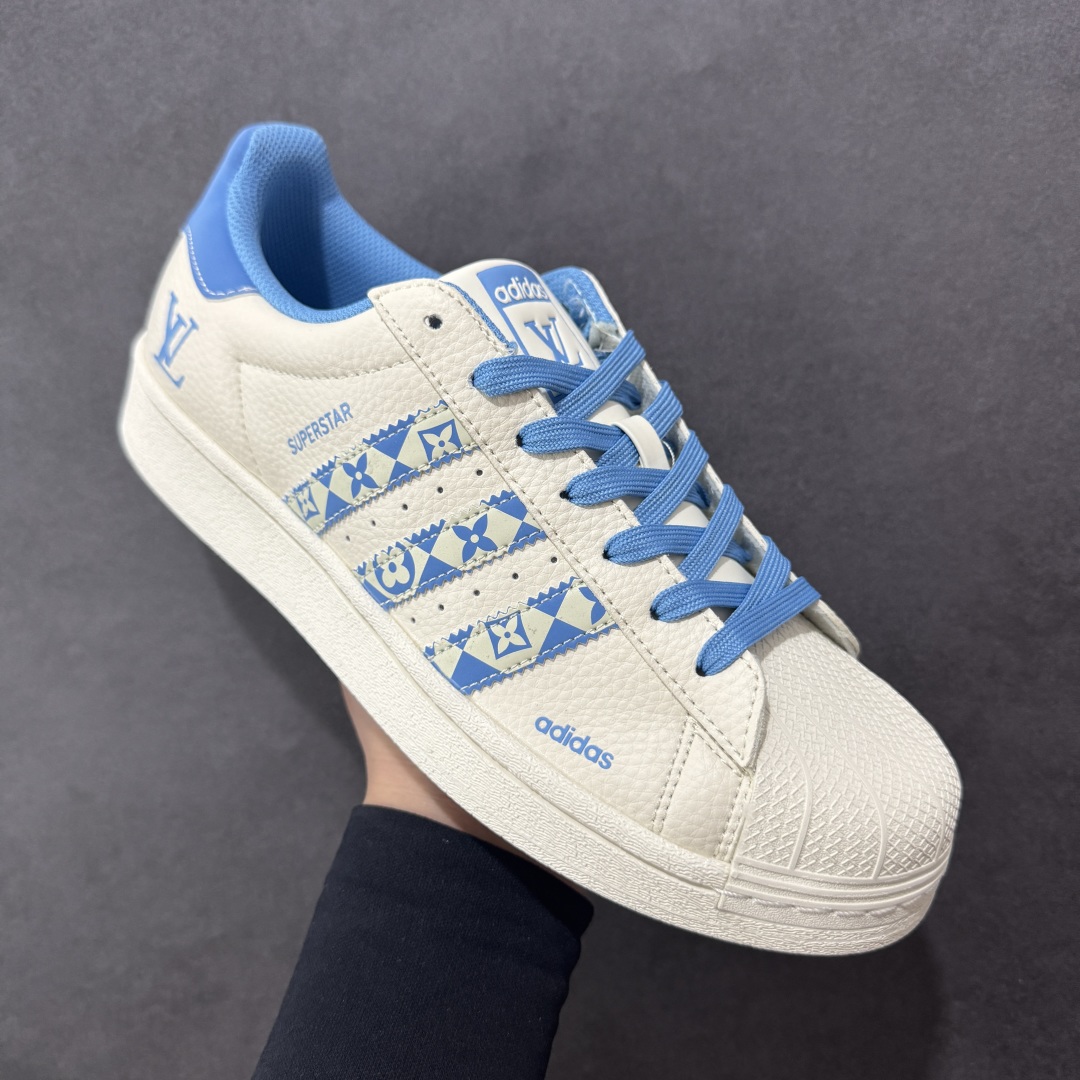 
【定制版】Adidas Originals Superstar x Louis Vuitton 白蓝