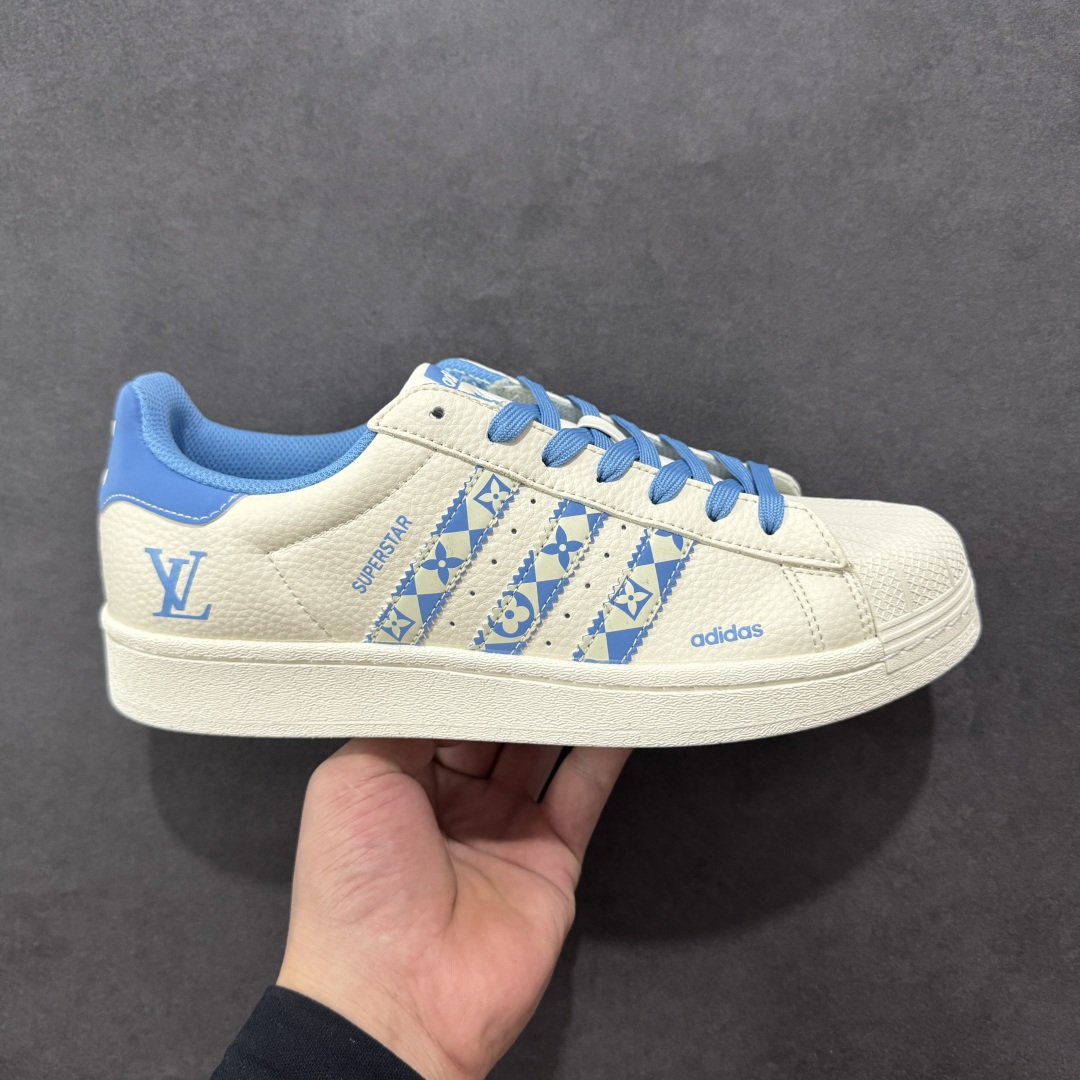  
【定制版】Adidas Originals Superstar x Louis Vuitton 白蓝