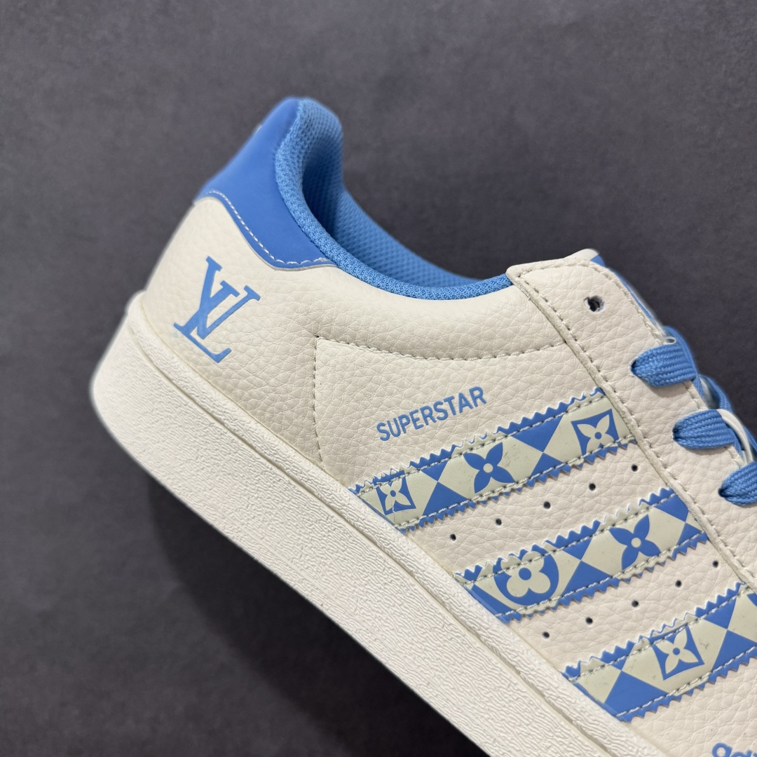  
【定制版】Adidas Originals Superstar x Louis Vuitton 白蓝