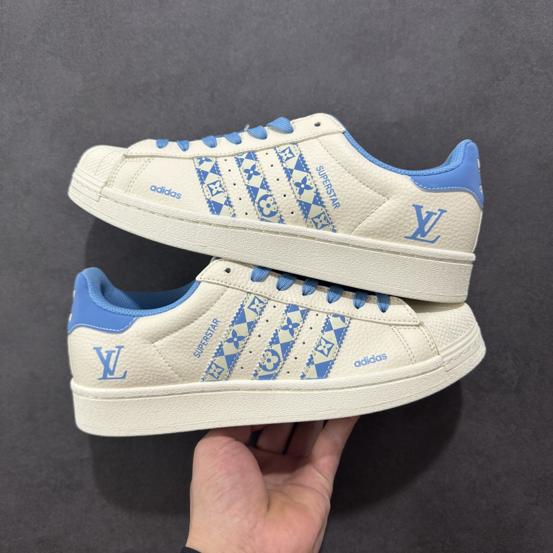  
【定制版】Adidas Originals Superstar x Louis Vuitton 白蓝