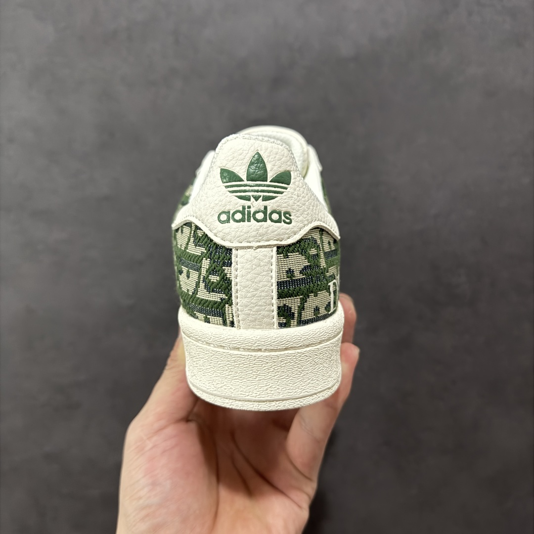  
【定制版】Adidas Originals Superstar x DIOR 白绿布 低帮休闲运动板