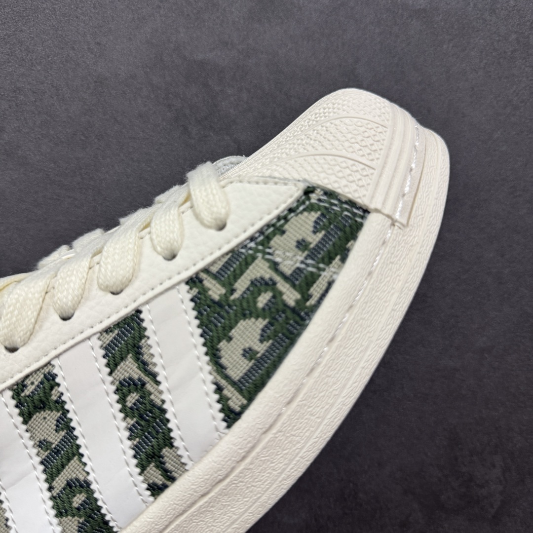  
【定制版】Adidas Originals Superstar x DIOR 白绿布 低帮休闲运动板
