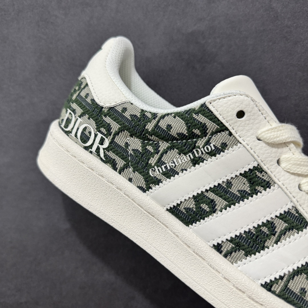  
【定制版】Adidas Originals Superstar x DIOR 白绿布 低帮休闲运动板