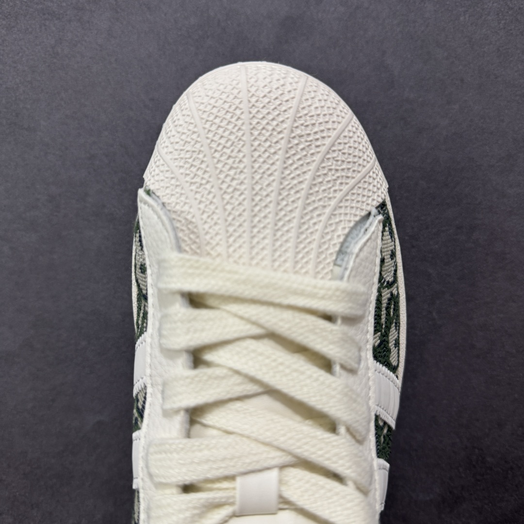  
【定制版】Adidas Originals Superstar x DIOR 白绿布 低帮休闲运动板