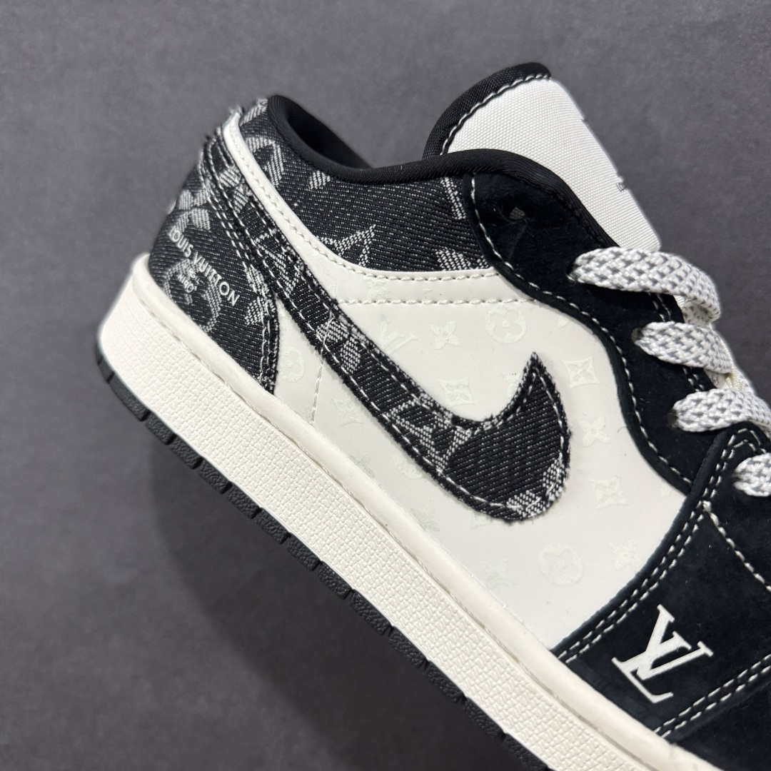 图片[6]-【定制版】Air Jordan 1 Low AJ1 乔1 LV联名 黑布红标 高端定制 低帮复古篮球鞋 YX5066-369  #定制鞋盒 大厂纯原品质出货 超高清洁度 皮料切割干净无任何毛边 细节完美   尺码：36 36.5 37.5 38 38.5 39 40 40.5 41 42 42.5 43 44 44.5 45-选品中心
