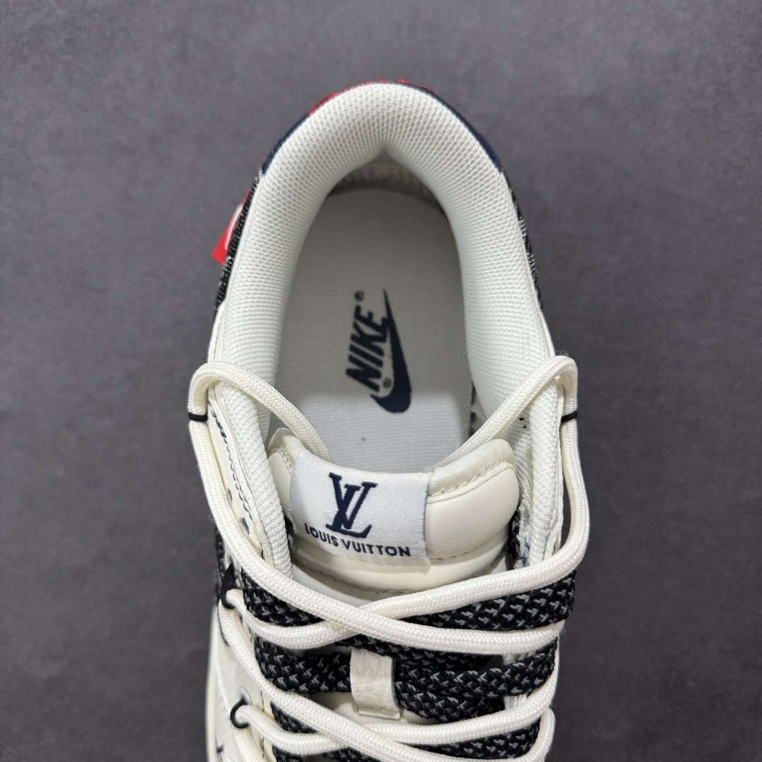  
【定制版】Nike SB Dunk Low LV联名 绑带牛仔黑勾 周年高端定制 低帮休闲板鞋 FC