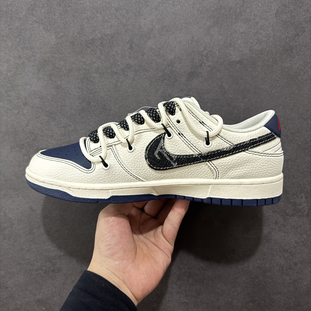  
【定制版】Nike SB Dunk Low LV联名 绑带牛仔黑勾 周年高端定制 低帮休闲板鞋 FC