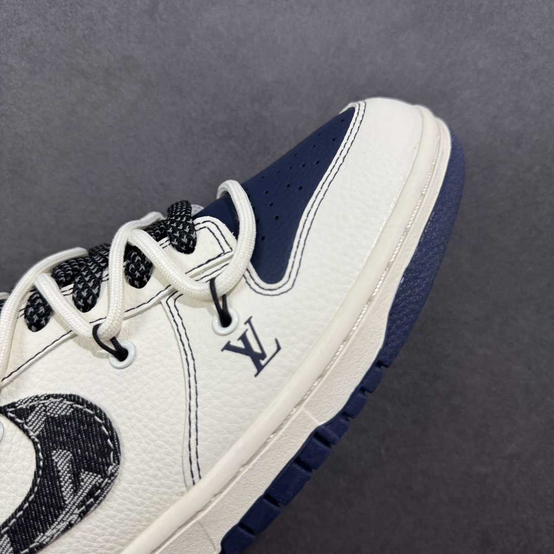  
【定制版】Nike SB Dunk Low LV联名 绑带牛仔黑勾 周年高端定制 低帮休闲板鞋 FC