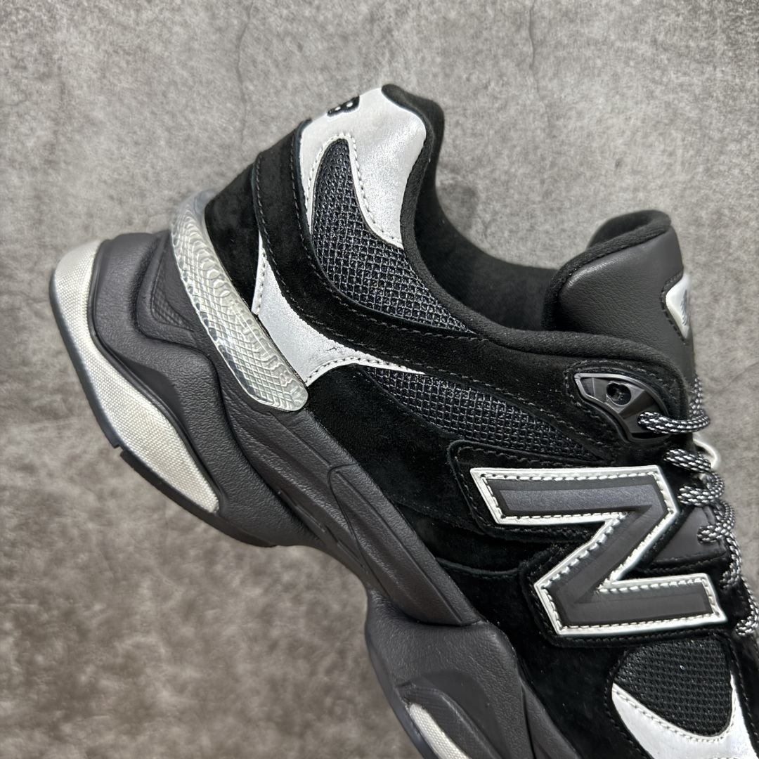 图片[7]-【纯原版】 New Balance NB9060 联名款 复古休闲运动慢跑鞋 黑白色U9060FOS 全套原楦原纸板原厂数据开发 进口三明治网面 原装进口翻毛皮料正确绒感卡色 正确中底拉帮中底网布细节 原厂标裁 带紫光防伪 定制后跟透明水晶模块 冲裁组合 大底贴合程度胶水上色把控完美 整洁度挑战全网艺术家 多道序QC把关品质完善 匠心打造 耗时两个月开发完成 工艺极其复杂难度可想而知 新开独立私模大底 全网唯一正确六层组合大底 高端零售专供产物 尺码：36 37 37.5 38 38.5 39 40 40.5 41 42 42.5 43 44 45 46.5-选品中心