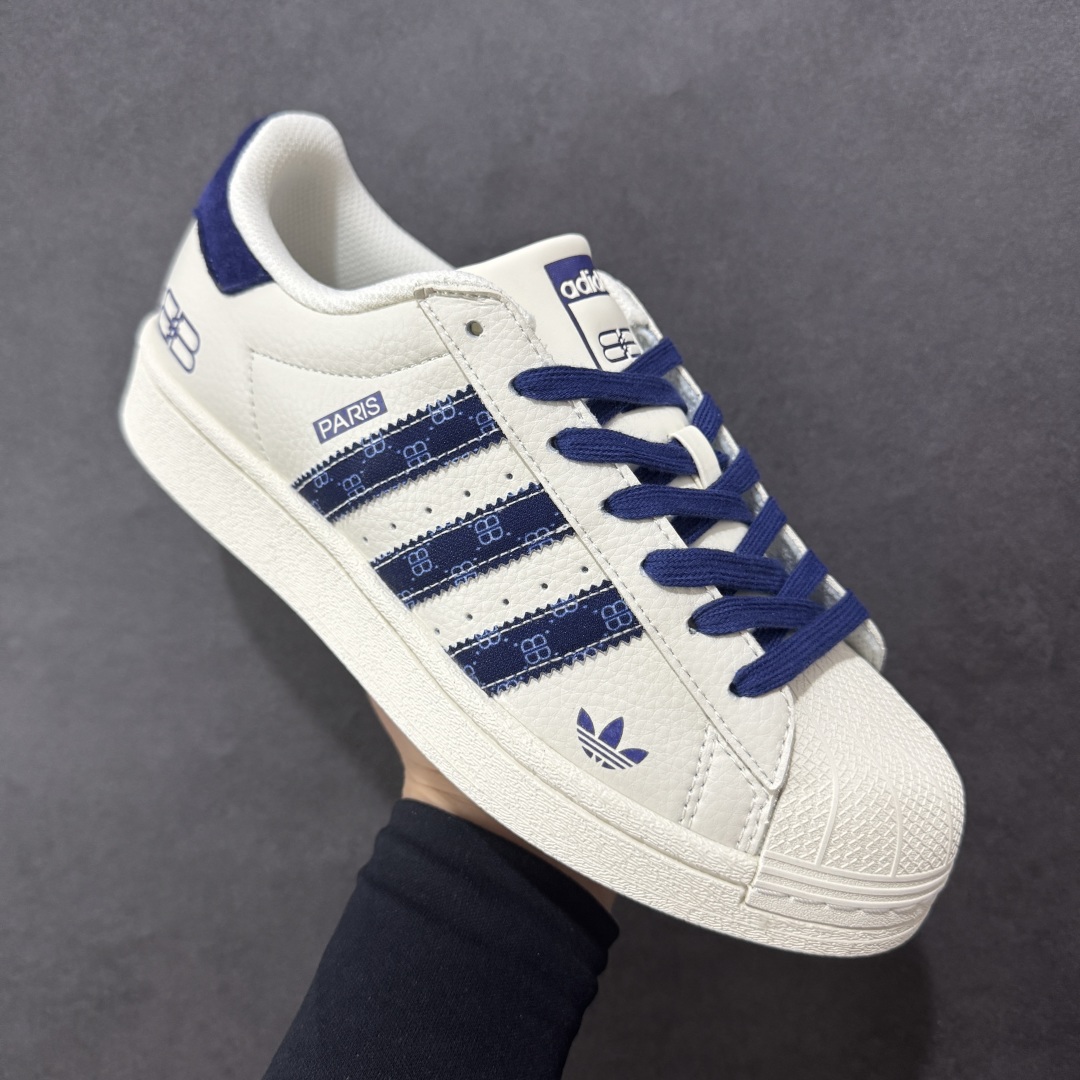  
【定制版】AD Originals Superstar x Paris 白蓝
采用全新头层拼接皮革材
