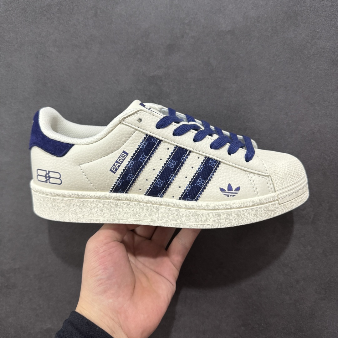 
【定制版】AD Originals Superstar x Paris 白蓝
采用全新头层拼接皮革材