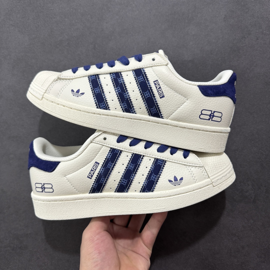  
【定制版】AD Originals Superstar x Paris 白蓝
采用全新头层拼接皮革材