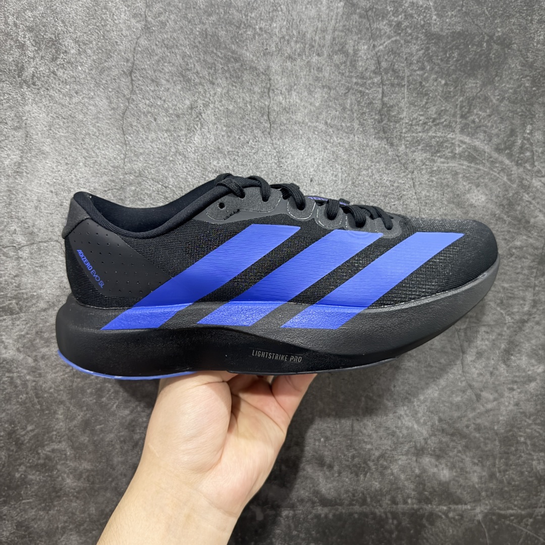 【PK版】AD Adizero Evo SL M 零度系列马拉松轻量竞速运动跑鞋 JP7148 黑蓝 原材料 内置碳板 原厂网纱潮流 超临界发泡大底 脚感软弹度与原版非常接近 细节目前市场最接近原版品质 尺码:36 36.5 37.5 38 38.5 39 40 40.5 41 42 42.5 43 44 44.5 45 46-选品中心