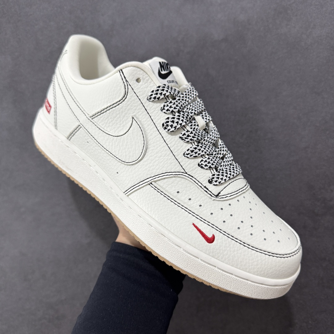 图片[3]-【公司级】Nike Court Vision 1 LOW 低帮 “Supreme联名——黑线生胶” 运动休闲板鞋 折边针车 工艺难度大 原楦头原纸板 原装鞋盒 定制五金配件 内置全掌气垫 原厂鞋底 货号：CS5288-013 尺码：36 36.5 37.5 38 38.5 39 40 40.5 41 42 42.5 43 44 44.5 45-选品中心
