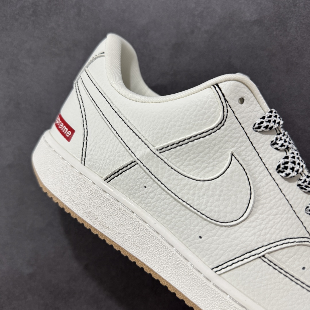 图片[6]-【公司级】Nike Court Vision 1 LOW 低帮 “Supreme联名——黑线生胶” 运动休闲板鞋 折边针车 工艺难度大 原楦头原纸板 原装鞋盒 定制五金配件 内置全掌气垫 原厂鞋底 货号：CS5288-013 尺码：36 36.5 37.5 38 38.5 39 40 40.5 41 42 42.5 43 44 44.5 45-选品中心