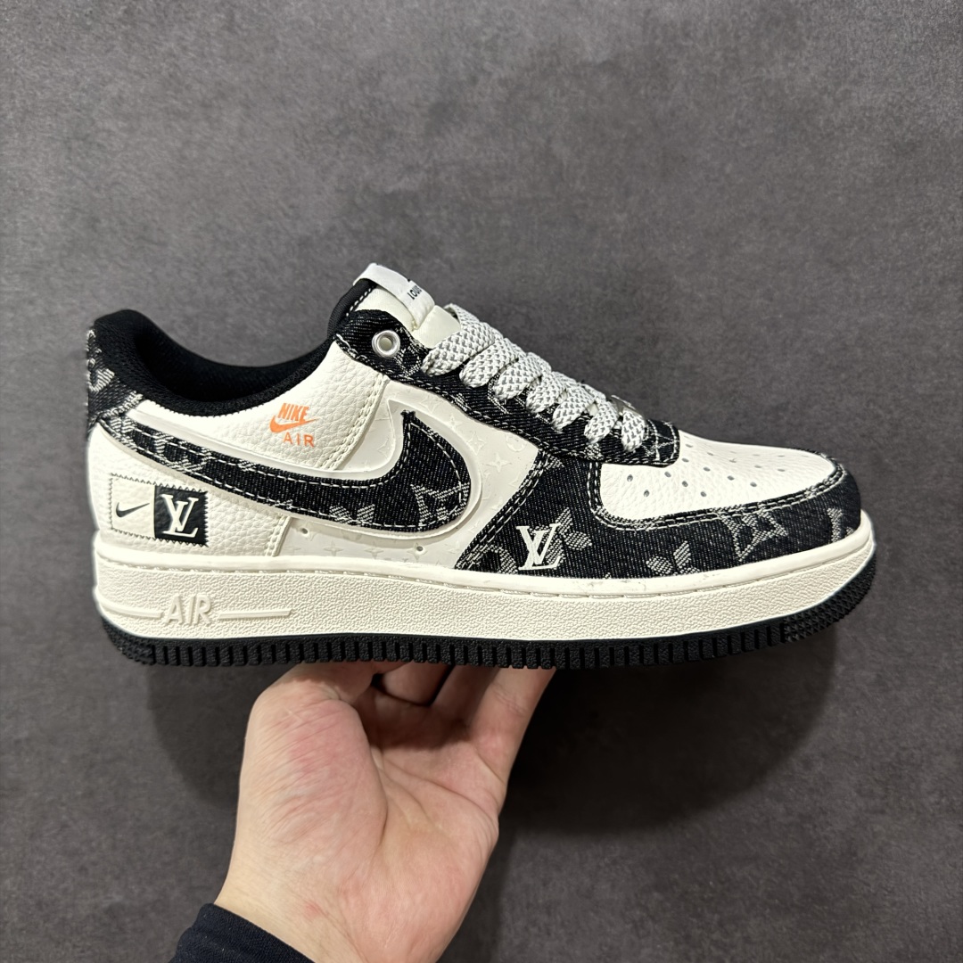【定制版】Nike Air Force 1\'07 Low LV联名 前掌黑牛仔 空军一号低帮休闲板鞋 YX5066-353  #原楦头原纸板 原装鞋盒 定制五金配件 内置全掌气垫 原厂鞋底  尺码：36 36.5 37.5 38 38.5 39 40 40.5 41 42 42.5 43 44 44.5 45-选品中心
