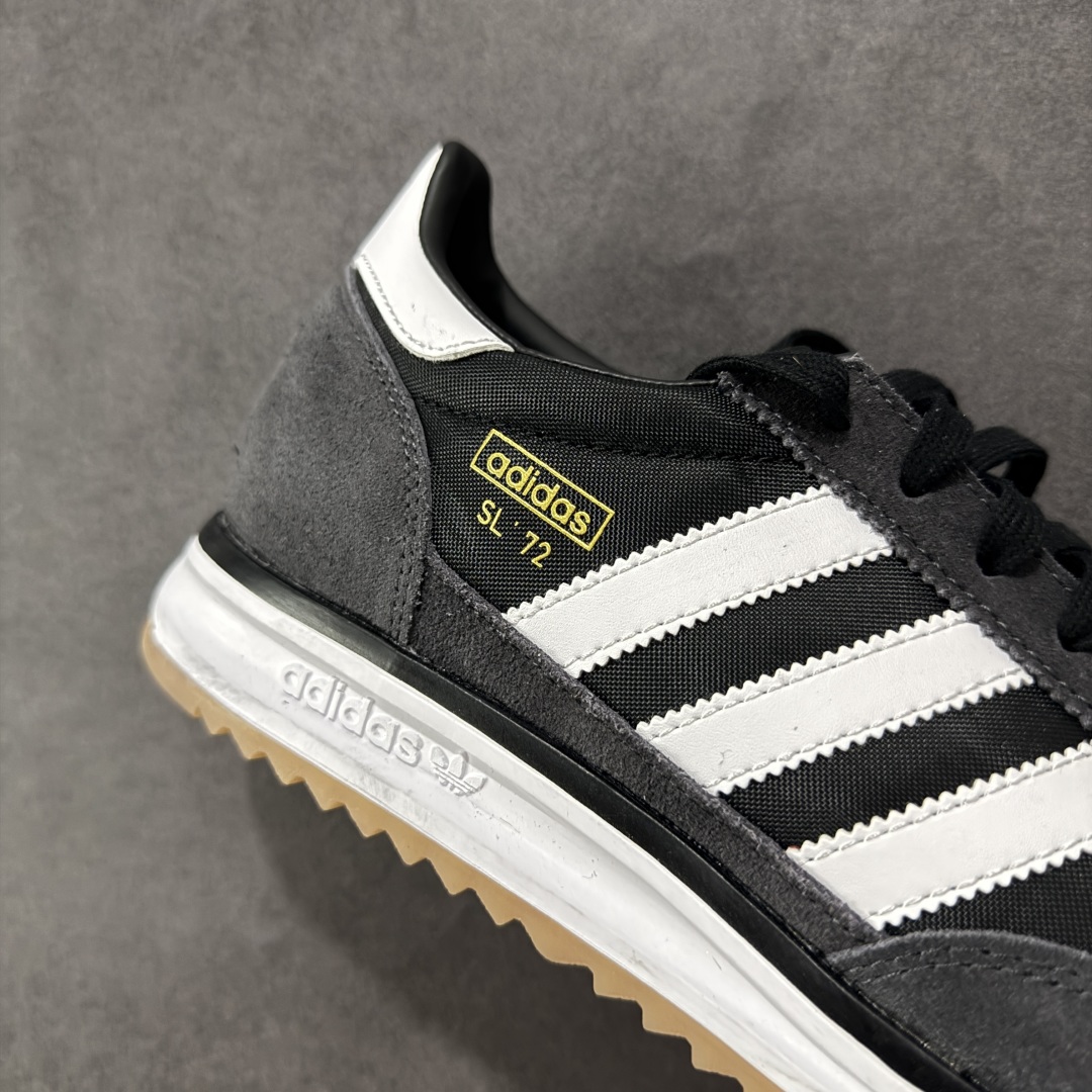 图片[6]-【公司级】adidas originals SL 72 防滑耐磨 低帮 运动休闲鞋 SL72 作为更加小众的鞋型，大面积网眼鞋面极为吸睛。 高饱和度的绿色装扮辅以橘黄色以及深棕色，拥有不错的异域风情。 鞋舌上同样带有双方品牌 LOGO，同时编织细节更为丰富，鞋舌、后跟位置均有大面积体现。 麂皮材质与网眼的组合本就具备十足的复古气质，鞋帮下方点缀的棕色压印 Wales Bonner 十分精美。 后跟收尾以皮革材质打造，搭配上编织细节，让整体具备浓厚的「手工打造」感觉，带有粗犷美学！ 货号 JI1281 尺码 36 36.5 37 38 38.5 39 40 40.5 41 42 42.5 43 44 44.5 45-选品中心