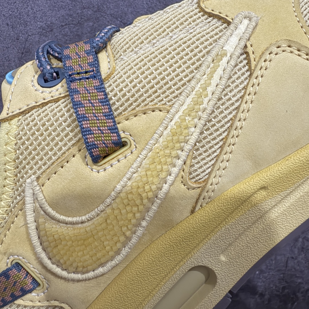 图片[3]-【外贸纯原版】Travis Scott x Nike Air Max 1 \”Saturn Gold\”\’ 复古休闲跑步鞋 小麦色 倒钩 货号：DO9392-700 外贸大厂全新开发出品 多次改良 品质细节完美升级出货 全新原楦档案原纸版数据开发版型 采用同源一致Prime Asia原厂丝光头层磨砂皮革饰片组合原装三明治网布物料 麂皮绒感刷色感十足 原厂材质纯手工复杂串珠效果倒钩子 正确二次成型\’猛帮\’成型工艺❌区别市面版本 升级回弹PU缓震中底材质 全新独家开模底纹橡胶鞋底 尺码：36 36.5 37.5 38 38.5 39 40 40.5 41 42 42.5 43 44 44.5 45 46 47.5（女码后期出货）-选品中心