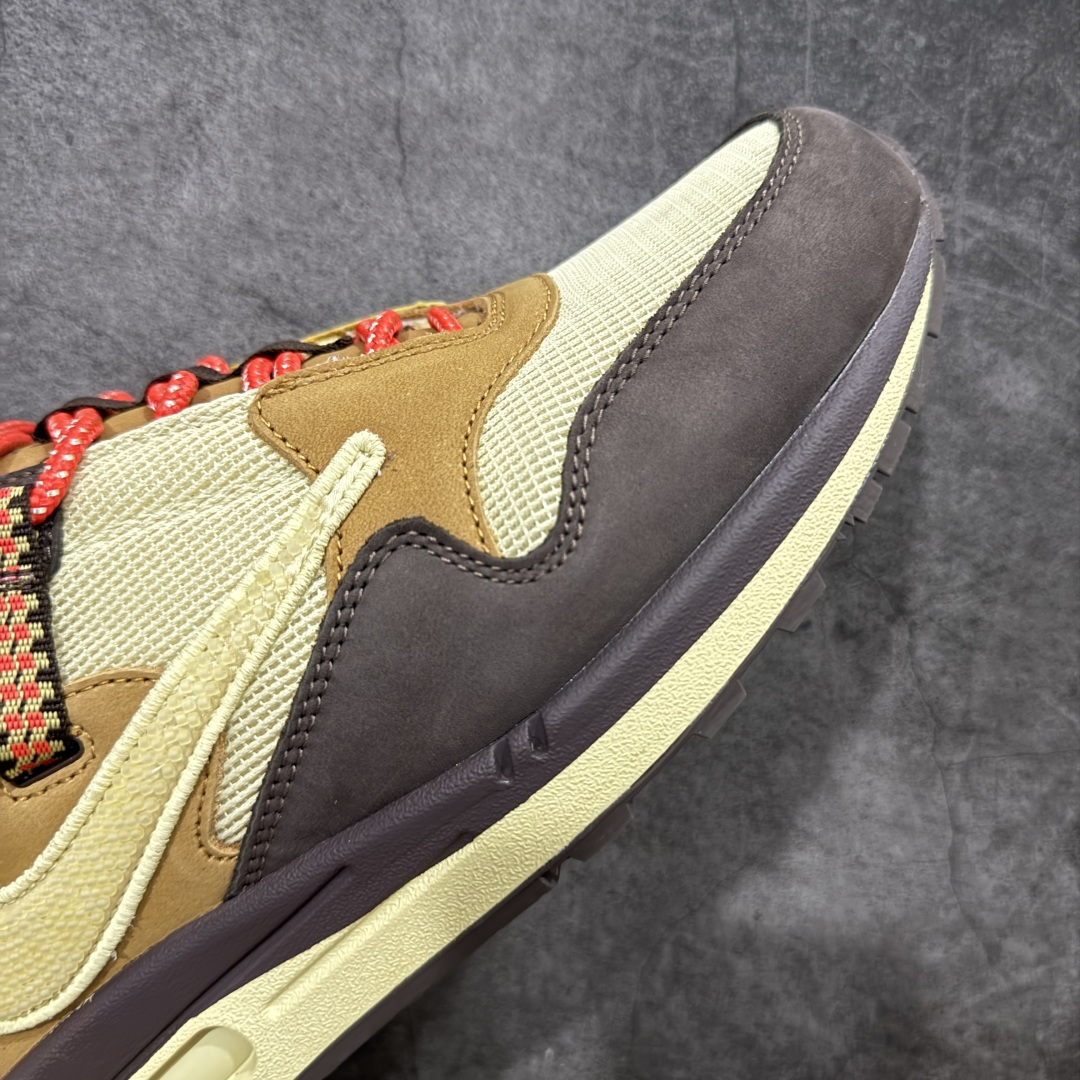 图片[6]-【外贸纯原版】Travis Scott x Nike Air Max 1 TS复古休闲跑步鞋 巴洛克棕卡其色 倒钩 货号：DO9392-200 外贸大厂全新开发出品 多次改良 品质细节完美升级出货 全新原楦档案原纸版数据开发版型 采用同源一致Prime Asia原厂丝光头层磨砂皮革饰片组合原装三明治网布物料 麂皮绒感刷色感十足 原厂材质纯手工复杂串珠效果倒钩子 正确二次成型\’猛帮\’成型工艺❌区别市面版本 升级回弹PU缓震中底材质 全新独家开模底纹橡胶鞋底 尺码：36 36.5 37.5 38 38.5 39 40 40.5 41 42 42.5 43 44 44.5 45 46 47.5（女码后期出货）-选品中心