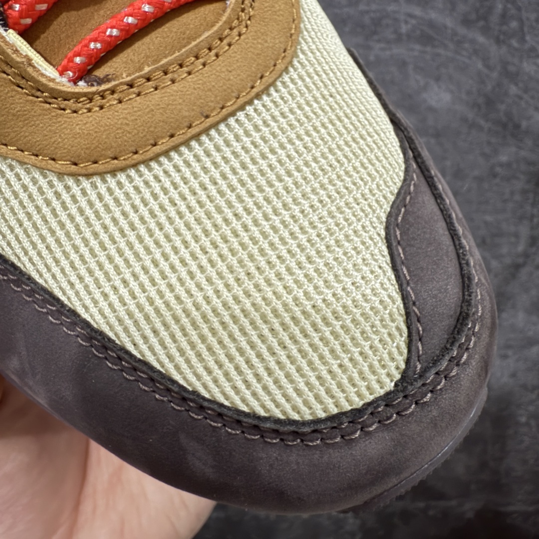 图片[4]-【外贸纯原版】Travis Scott x Nike Air Max 1 TS复古休闲跑步鞋 巴洛克棕卡其色 倒钩 货号：DO9392-200 外贸大厂全新开发出品 多次改良 品质细节完美升级出货 全新原楦档案原纸版数据开发版型 采用同源一致Prime Asia原厂丝光头层磨砂皮革饰片组合原装三明治网布物料 麂皮绒感刷色感十足 原厂材质纯手工复杂串珠效果倒钩子 正确二次成型\’猛帮\’成型工艺❌区别市面版本 升级回弹PU缓震中底材质 全新独家开模底纹橡胶鞋底 尺码：36 36.5 37.5 38 38.5 39 40 40.5 41 42 42.5 43 44 44.5 45 46 47.5（女码后期出货）-选品中心