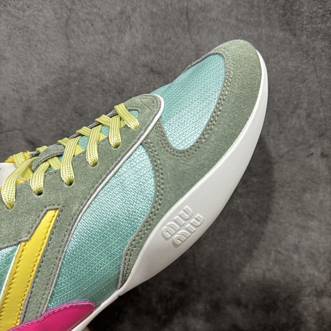图片[6]-【HZ渠道纯原】MIU MIU缪缪 Gymnasium 绒面革 圆头系带 薄底鞋 低帮 生活休闲鞋 女款 黄绿色 私人订单 原版开发打造 区别市场所有版本 一切细节均对标原版 皮料 面料 大底均与原版对比无差别 无任何色差 欢迎对比 市场最高版 尺码：36-44-选品中心