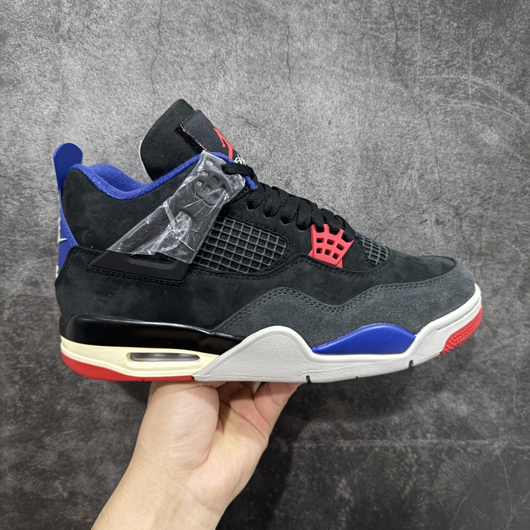 【OG纯原】 Air Jordan 4 Retro \”Lase\” AJ4 乔4黑灰蓝配色 FV5029-003 知名大厂出品 全鞋原材原数据打造 市场第一梯队品质 后跟饰片中心位置有合模线 超弹硅胶材质 内层不织布补强 补强为硅胶提供更强耐久性 避免断裂 圈内最强四代 耗时半年巨作 全套原纸板楦头开发 原厂特供皮料加持 确保原汁原味 完美呈现四代版型 一比一鞋头弧度高度鞋身弧度 数据细节工艺流程均保持原鞋一致 原厂TPU网格鞋带扣 正确内里网布 菱角分明不变形无多余毛边 柔软性质感一致于原鞋 市场唯一原厂鞋扣模具 背面可见隐藏注塑口 原厂织唛标 原厂飞人电绣工艺 尾指中部跳三针 独家绑鞋带手法 印刷中底布 四线拉帮 米色美纹纸贴合固定 进口港宝加持 后跟自然饱满 全鞋荧光划线卡点 追求极致完美 每一双都是工艺品 多重QC质检 超越公司货的品控标准 实实在在的免检产品 尺码：36 36.5 37.5 38 38.5 39 40 40.5 41 42 42.5 43 44 44.5 45 46 47.5-选品中心