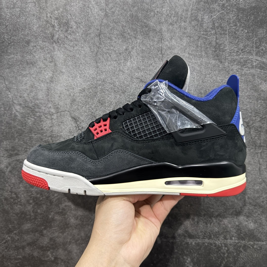 图片[2]-【OG纯原】 Air Jordan 4 Retro \”Lase\” AJ4 乔4黑灰蓝配色 FV5029-003 知名大厂出品 全鞋原材原数据打造 市场第一梯队品质 后跟饰片中心位置有合模线 超弹硅胶材质 内层不织布补强 补强为硅胶提供更强耐久性 避免断裂 圈内最强四代 耗时半年巨作 全套原纸板楦头开发 原厂特供皮料加持 确保原汁原味 完美呈现四代版型 一比一鞋头弧度高度鞋身弧度 数据细节工艺流程均保持原鞋一致 原厂TPU网格鞋带扣 正确内里网布 菱角分明不变形无多余毛边 柔软性质感一致于原鞋 市场唯一原厂鞋扣模具 背面可见隐藏注塑口 原厂织唛标 原厂飞人电绣工艺 尾指中部跳三针 独家绑鞋带手法 印刷中底布 四线拉帮 米色美纹纸贴合固定 进口港宝加持 后跟自然饱满 全鞋荧光划线卡点 追求极致完美 每一双都是工艺品 多重QC质检 超越公司货的品控标准 实实在在的免检产品 尺码：36 36.5 37.5 38 38.5 39 40 40.5 41 42 42.5 43 44 44.5 45 46 47.5-选品中心