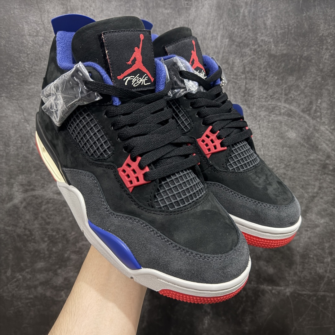 【OG纯原】 Air Jordan 4 Retro \”Lase\” AJ4 乔4黑灰蓝配色 FV5029-003 知名大厂出品 全鞋原材原数据打造 市场第一梯队品质 后跟饰片中心位置有合模线 超弹硅胶材质 内层不织布补强 补强为硅胶提供更强耐久性 避免断裂 圈内最强四代 耗时半年巨作 全套原纸板楦头开发 原厂特供皮料加持 确保原汁原味 完美呈现四代版型 一比一鞋头弧度高度鞋身弧度 数据细节工艺流程均保持原鞋一致 原厂TPU网格鞋带扣 正确内里网布 菱角分明不变形无多余毛边 柔软性质感一致于原鞋 市场唯一原厂鞋扣模具 背面可见隐藏注塑口 原厂织唛标 原厂飞人电绣工艺 尾指中部跳三针 独家绑鞋带手法 印刷中底布 四线拉帮 米色美纹纸贴合固定 进口港宝加持 后跟自然饱满 全鞋荧光划线卡点 追求极致完美 每一双都是工艺品 多重QC质检 超越公司货的品控标准 实实在在的免检产品 尺码：36 36.5 37.5 38 38.5 39 40 40.5 41 42 42.5 43 44 44.5 45 46 47.5-选品中心