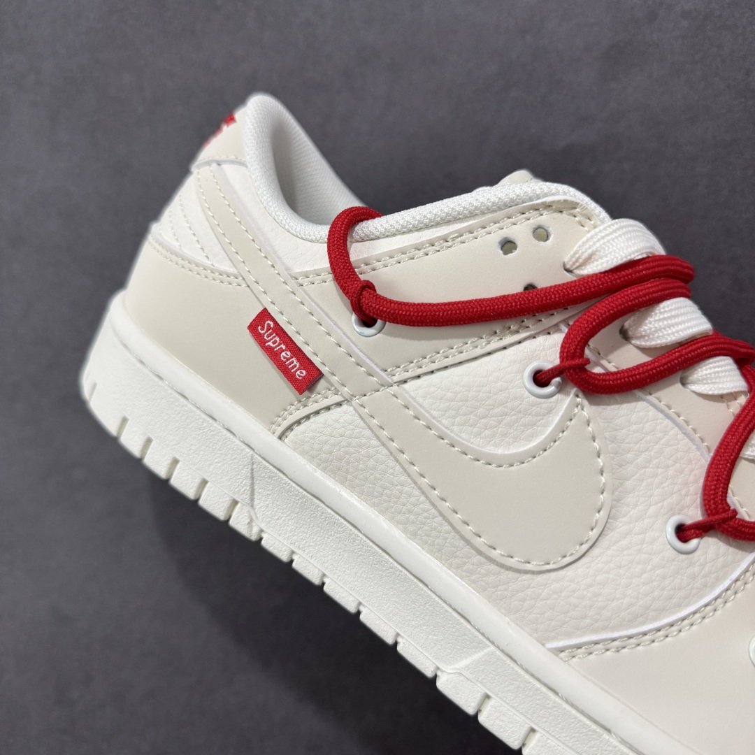 图片[6]-【定制版】Nike SB Dunk Low Sup联名 白红绑带 周年高端定制 低帮休闲板鞋  #定制鞋盒 大厂纯原品质出货 超高清洁度 皮料切割干净无任何毛边 细节完美 货号：DM6868-085  尺码：36 36.5 37.5 38 36.5 39 40 40.5 41 42 42.5 43 44 44.5 45-选品中心