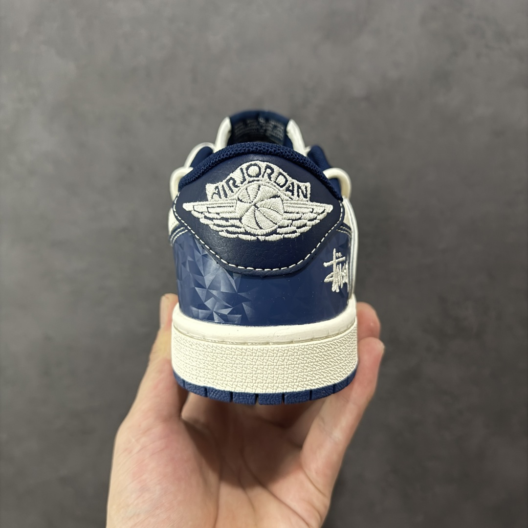 定制版 Travis Scott x Fragment Design x Air Jordan 1 Low SP AJ1 乔1 斯图西联名 蓝钻石抽绳 低帮文化休闲板鞋 DM6868-111