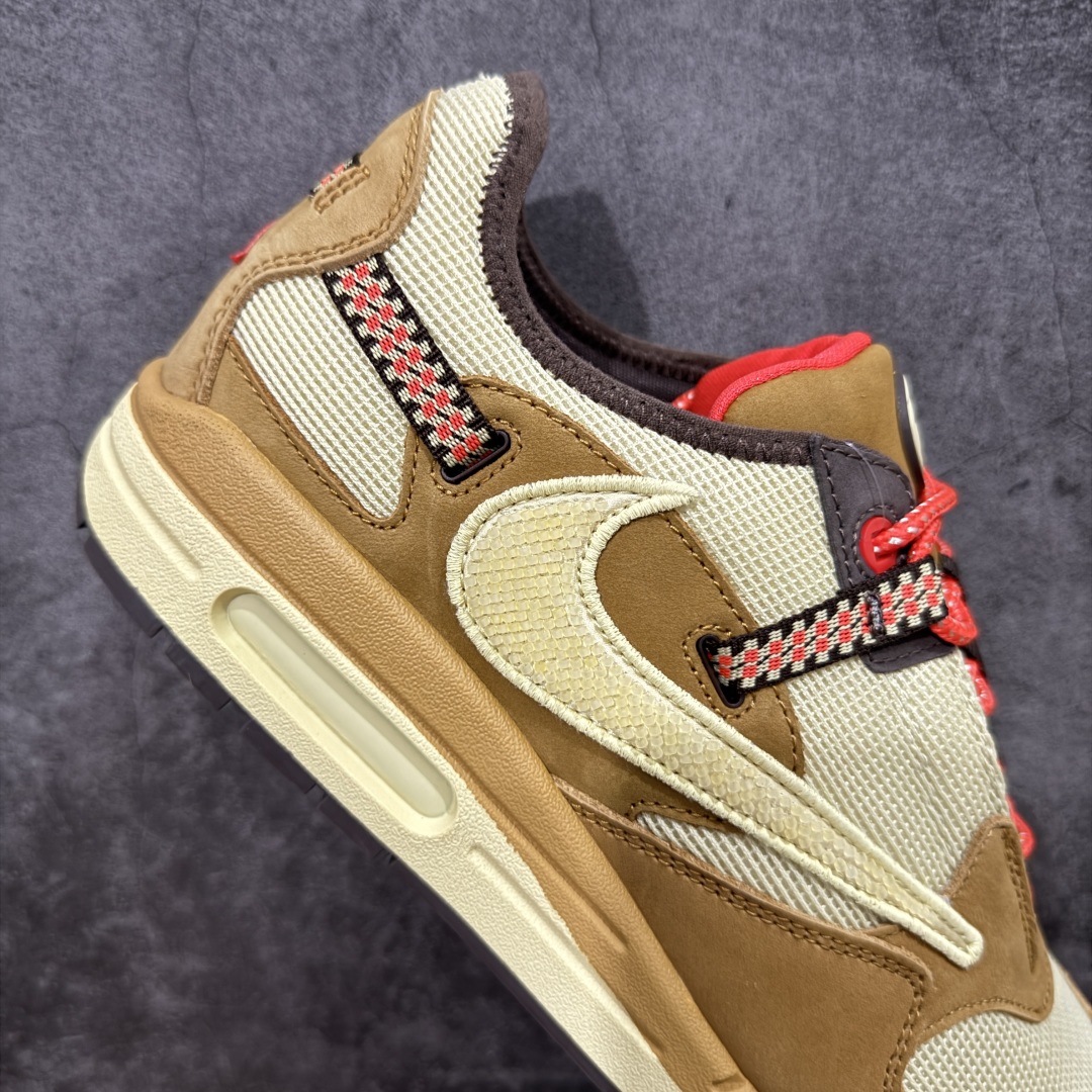 图片[7]-【外贸纯原版】Travis Scott x Nike Air Max 1 TS复古休闲跑步鞋 巴洛克棕卡其色 倒钩 货号：DO9392-701 外贸大厂全新开发出品 多次改良 品质细节完美升级出货 全新原楦档案原纸版数据开发版型 采用同源一致Prime Asia原厂丝光头层磨砂皮革饰片组合原装三明治网布物料 麂皮绒感刷色感十足 原厂材质纯手工复杂串珠效果倒钩子 正确二次成型\’猛帮\’成型工艺❌区别市面版本 升级回弹PU缓震中底材质 全新独家开模底纹橡胶鞋底 尺码：36 36.5 37.5 38 38.5 39 40 40.5 41 42 42.5 43 44 44.5 45 46 47.5（女码后期出货）-选品中心