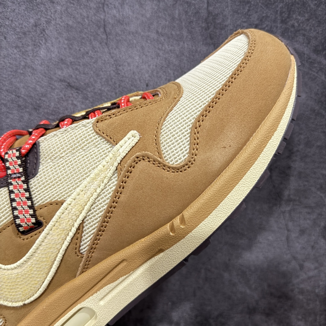 图片[6]-【外贸纯原版】Travis Scott x Nike Air Max 1 TS复古休闲跑步鞋 巴洛克棕卡其色 倒钩 货号：DO9392-701 外贸大厂全新开发出品 多次改良 品质细节完美升级出货 全新原楦档案原纸版数据开发版型 采用同源一致Prime Asia原厂丝光头层磨砂皮革饰片组合原装三明治网布物料 麂皮绒感刷色感十足 原厂材质纯手工复杂串珠效果倒钩子 正确二次成型\’猛帮\’成型工艺❌区别市面版本 升级回弹PU缓震中底材质 全新独家开模底纹橡胶鞋底 尺码：36 36.5 37.5 38 38.5 39 40 40.5 41 42 42.5 43 44 44.5 45 46 47.5（女码后期出货）-选品中心