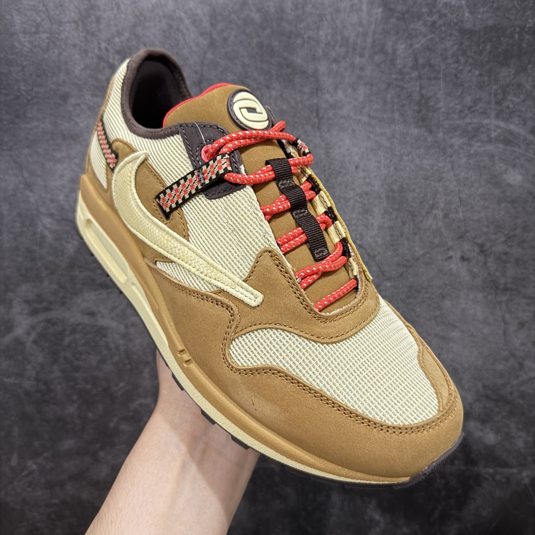 图片[3]-【外贸纯原版】Travis Scott x Nike Air Max 1 TS复古休闲跑步鞋 巴洛克棕卡其色 倒钩 货号：DO9392-701 外贸大厂全新开发出品 多次改良 品质细节完美升级出货 全新原楦档案原纸版数据开发版型 采用同源一致Prime Asia原厂丝光头层磨砂皮革饰片组合原装三明治网布物料 麂皮绒感刷色感十足 原厂材质纯手工复杂串珠效果倒钩子 正确二次成型\’猛帮\’成型工艺❌区别市面版本 升级回弹PU缓震中底材质 全新独家开模底纹橡胶鞋底 尺码：36 36.5 37.5 38 38.5 39 40 40.5 41 42 42.5 43 44 44.5 45 46 47.5（女码后期出货）-选品中心