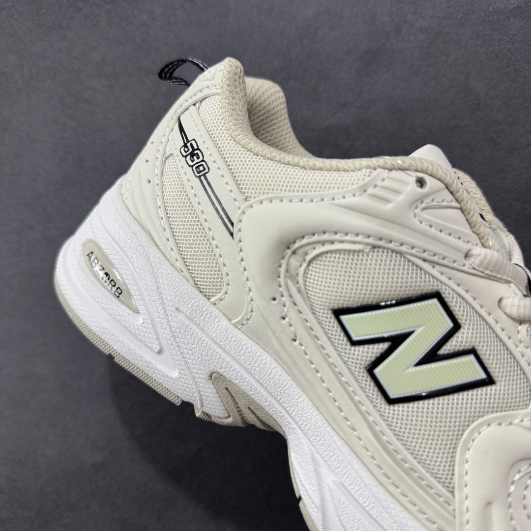 图片[6]-【K8版本】New Balance NB530 新百伦复古透气跑步鞋 抛弃过往以皮革为主的人气轮廓 以极具复古风范的跑鞋外观呈现 设计上全鞋以简约清爽的纯白色作基底 鞋身覆盖大面积织物网眼材质 并于鞋头、鞋带孔眼片等细节处点缀对比鲜明的反光银镀层凸显 鞋舌、侧身等位置则辅以一贯的「N」字标志和品牌徽标彰显身份 最后通过搭载的 ABZORB 缓震中底完善整体造型 货号：MR530SH 尺码：36-45带半码-选品中心