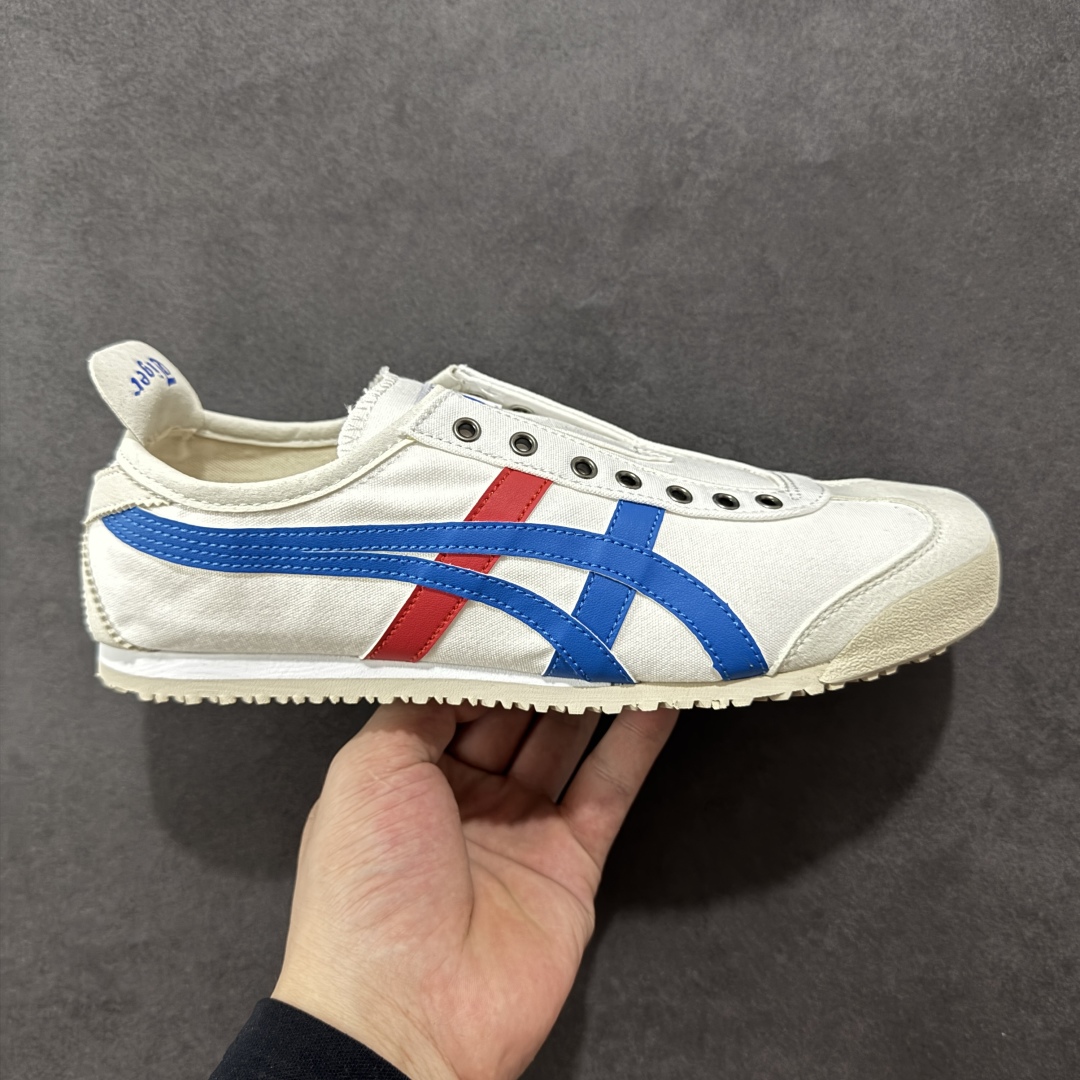 【公司级】亚瑟士 Onitsuka Tiger Mexico 66 Slip On 鬼冢虎复古时尚 舒适透气帆布织物鞋面耐磨防滑 休闲运动跑步鞋 虎底采用磨耐防橡滑胶底大富有弹性,缓减冲震休闲运动鞋。 尺码:36-45含半码-选品中心
