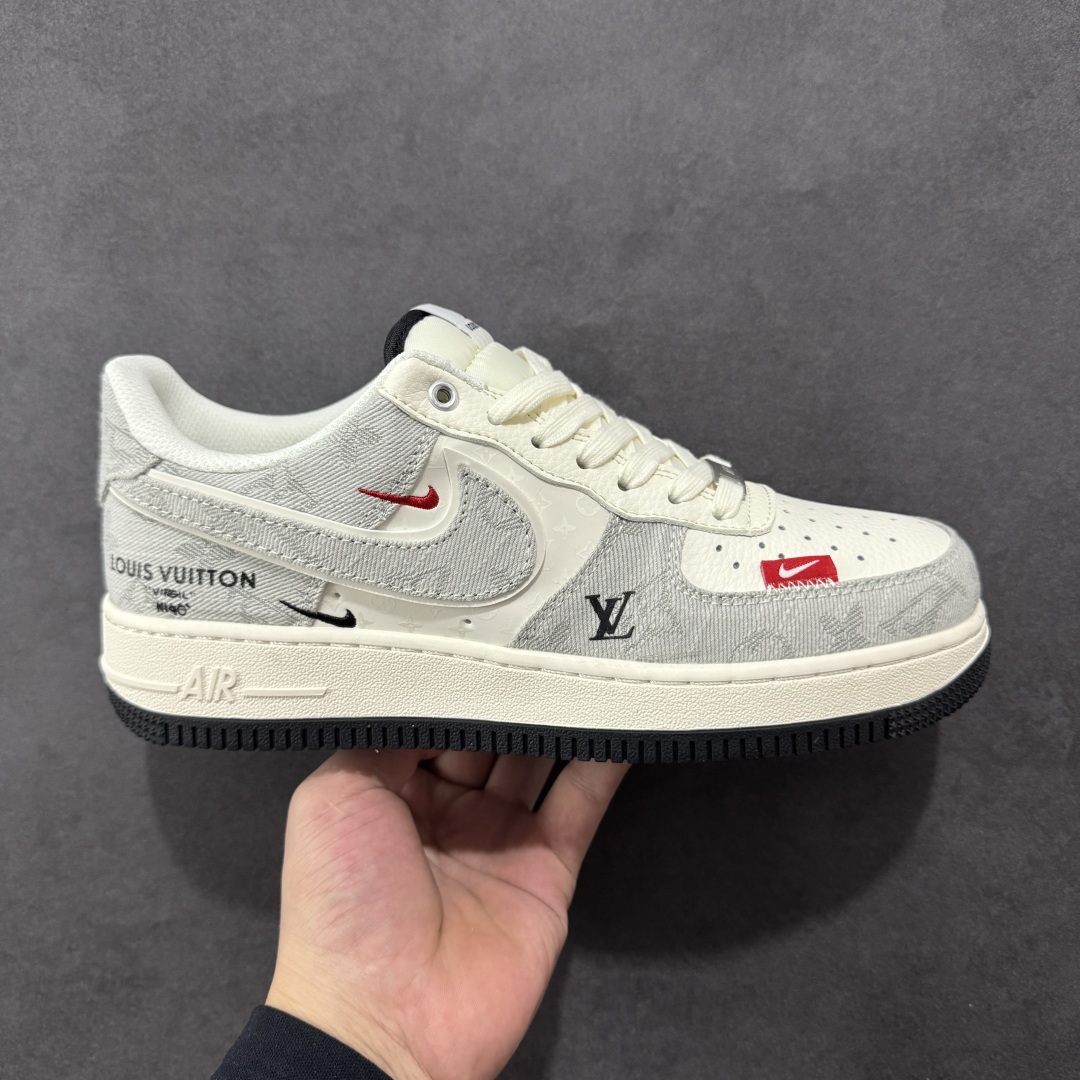 【定制版】Nike Air Force 1\'07 Low LV联名 灰牛仔双勾 空军一号低帮休闲板鞋 YX5066-343  #原楦头原纸板 原装鞋盒 定制五金配件 内置全掌气垫 原厂鞋底   尺码：36 36.5 37.5 38 38.5 39 40 40.5 41 42 42.5 43 44 44.5 45-选品中心