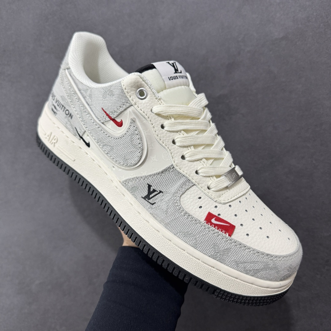 图片[3]-【定制版】Nike Air Force 1\’07 Low LV联名 灰牛仔双勾 空军一号低帮休闲板鞋 YX5066-343  #原楦头原纸板 原装鞋盒 定制五金配件 内置全掌气垫 原厂鞋底   尺码：36 36.5 37.5 38 38.5 39 40 40.5 41 42 42.5 43 44 44.5 45-选品中心