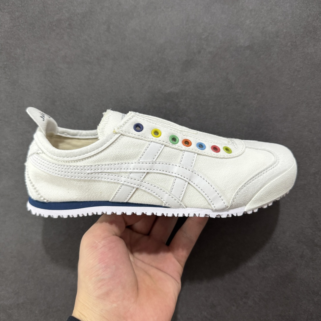 【公司级】亚瑟士 Onitsuka Tiger Mexico 66 Slip On 鬼冢虎复古时尚 舒适透气帆布织物鞋面耐磨防滑 休闲运动跑步鞋 虎底采用磨耐防橡滑胶底大富有弹性,缓减冲震休闲运动鞋。 尺码:36-45含半码-选品中心