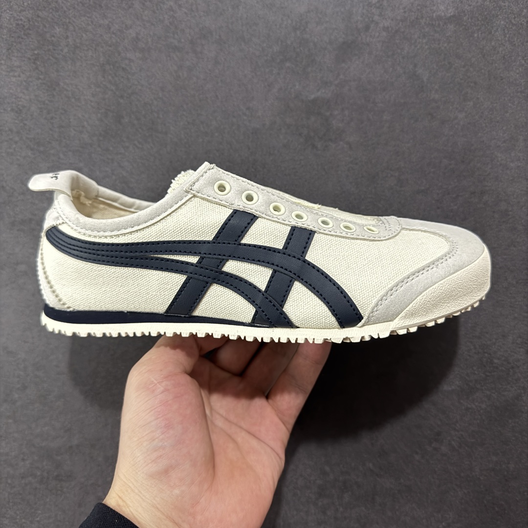 【公司级】亚瑟士 Onitsuka Tiger Mexico 66 Slip On 鬼冢虎复古时尚 舒适透气帆布织物鞋面耐磨防滑 休闲运动跑步鞋 虎底采用磨耐防橡滑胶底大富有弹性,缓减冲震休闲运动鞋。 尺码:36-45含半码-选品中心
