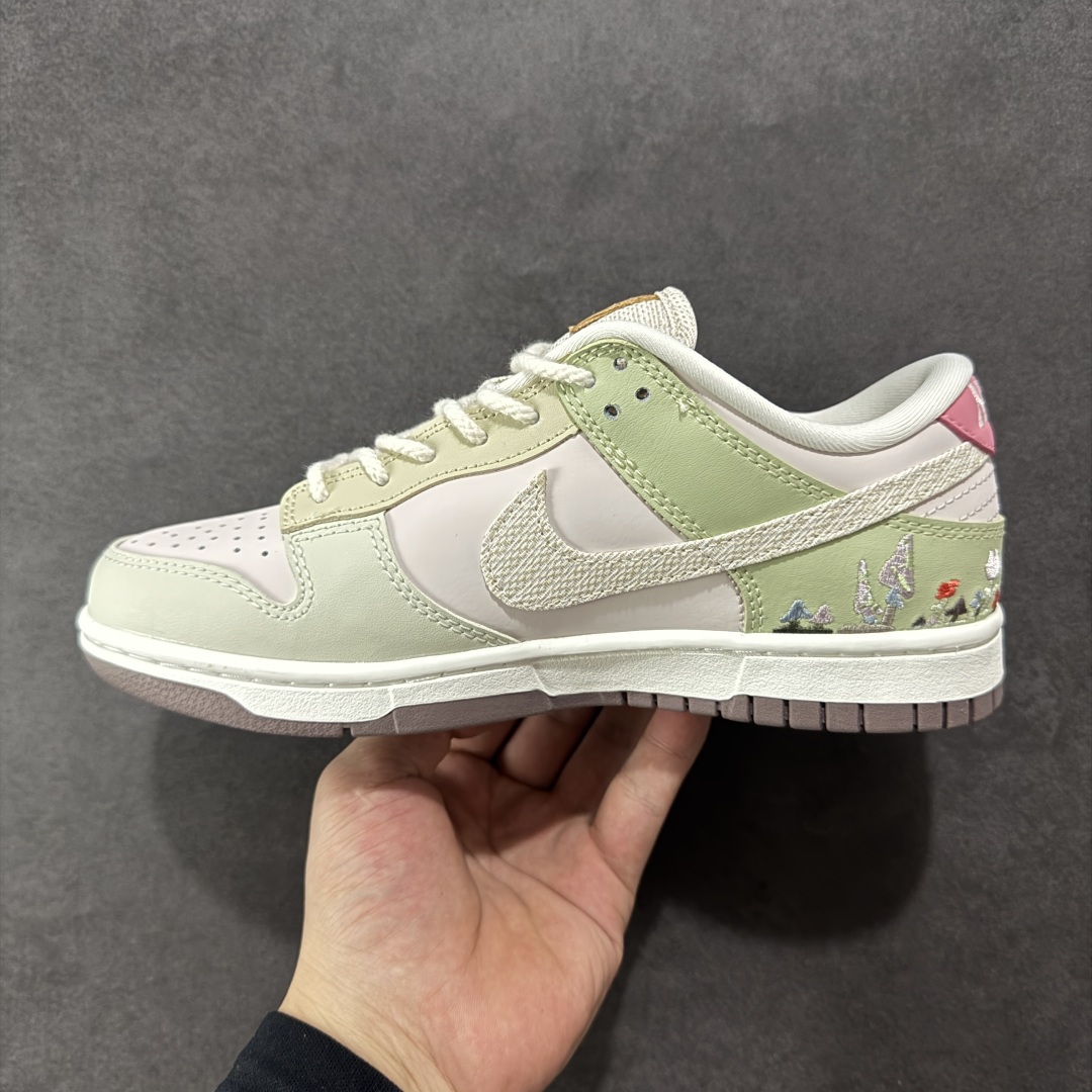图片[2]-【YC纯原】Nike Dunk Low 蘑菇 绿粉 此款以简约大方的造型设计，给人以随性休闲的时尚格调，穿着舒适轻便，运动灵活自如，满足日常个性穿搭。 货号： IB8876-661 尺码： 35.5 36 36.5 37.5 38 38.5 39 40-选品中心