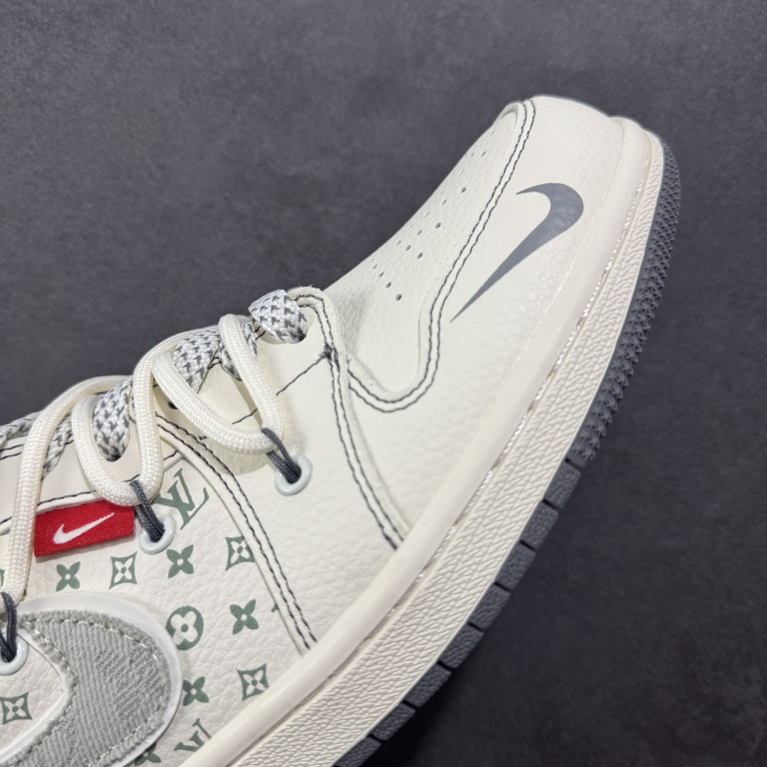 图片[5]-【定制版】Air Jordan 1 Low AJ1 乔1 LV联名 灰布勾抽绳 高端定制 低帮复古篮球鞋  #定制鞋盒 大厂纯原品质出货 超高清洁度 皮料切割干净无任何毛边 细节完美   货号：YX5066-357 尺码：36 36.5 37.5 38 36.5 39 40 40.5 41 42 42.5 43 44 44.5 45-选品中心