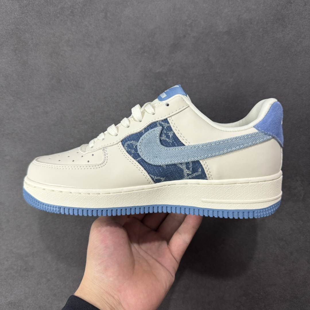 图片[2]-【定制版】Nike Air Force 1\’07 Low LV联名 蓝布勾 空军一号低帮休闲板鞋 DF0188-068  #原楦头原纸板 原装鞋盒 定制五金配件 内置全掌气垫 原厂鞋底   尺码：36 36.5 37.5 38 38.5 39 40 40.5 41 42 42.5 43 44 44.5 45-选品中心