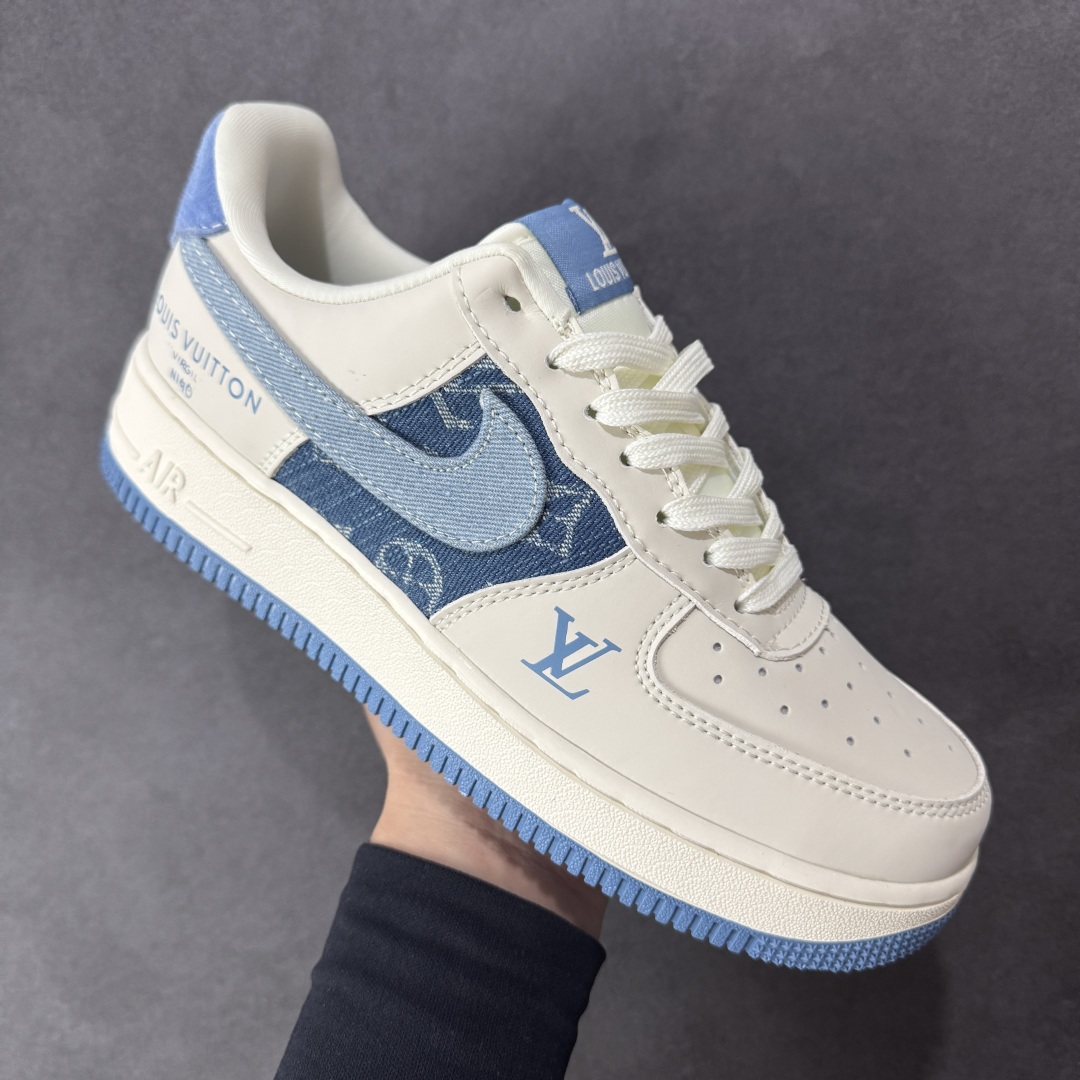 图片[3]-【定制版】Nike Air Force 1\’07 Low LV联名 蓝布勾 空军一号低帮休闲板鞋 DF0188-068  #原楦头原纸板 原装鞋盒 定制五金配件 内置全掌气垫 原厂鞋底   尺码：36 36.5 37.5 38 38.5 39 40 40.5 41 42 42.5 43 44 44.5 45-选品中心
