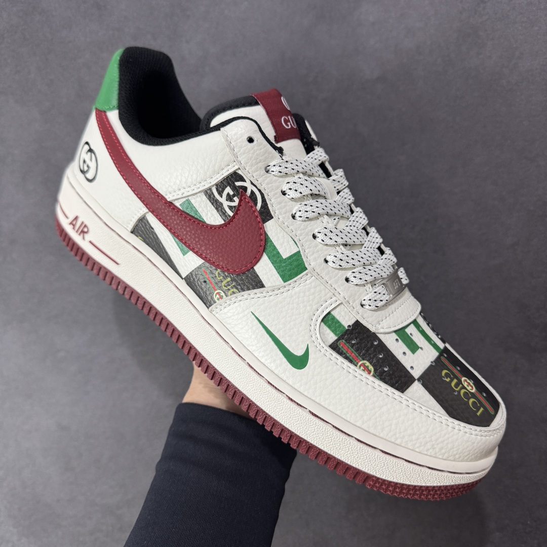 图片[3]-【定制版】Nike Air Force 1\’07 Low 古驰联名 白红绿 空军一号低帮休闲板鞋 LW9279-012  #原楦头原纸板 原装鞋盒 定制五金配件 内置全掌气垫 原厂鞋底   尺码：36 36.5 37.5 38 38.5 39 40 40.5 41 42 42.5 43 44 44.5 45-选品中心