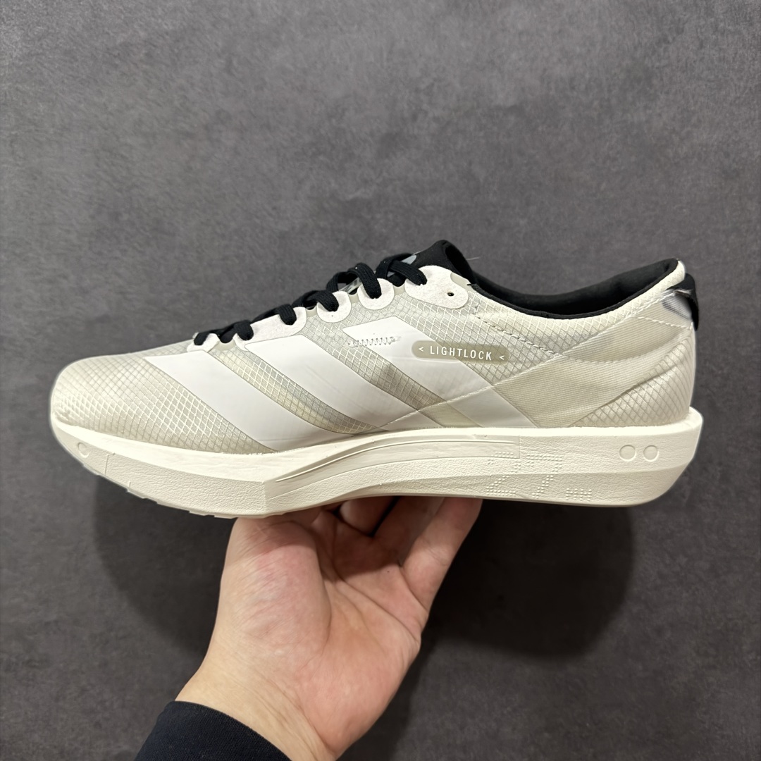 图片[2]-【公司级】阿迪达斯 Adidas Adizero Adios 9 M 阿迪超轻透气缓震跑鞋 马牌橡胶大底+超临界爆米花中底+尼龙抗扭片 此款是ADIOS系列最轻的鞋 41.5#单只170克 整体外观造型与adiZero Adios Pro EVO 1非常相似 中底配置方面搭载全掌Lightstrike Pro 鞋面采用透气网面示人 契合日常训练鞋的定位 更加耐用 外底给到了马牌橡胶 及上代竞速旗舰adidas Adizero Adios Pro 3区域分布 货号：JS3152 尺码：36 36.5 37 38 38.5 39 40 40.5 41 42 42.5 43 44 44.5 45-选品中心