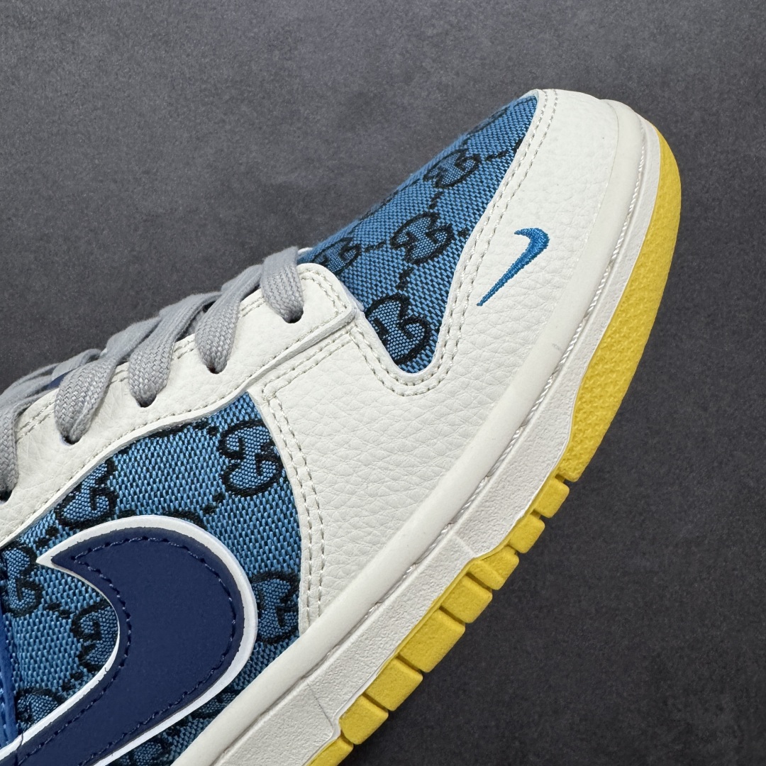 图片[5]-【定制版】Nike SB Dunk Low x GUCCI 白蓝小勾 纯原大厂出品 极力推荐 原装头层材料 独家版型蒸餾加工 帶來的是更好的视觉和脚感体验 大厂纯原品质出货 清洁度 电绣工艺 皮料切割干净无任何毛边 细节完美 货号：XD1588 215 尺码：36 36.5 37.5 38 38.5 39 40 40.5 41 42 42.5 43 44 44.5 45-选品中心