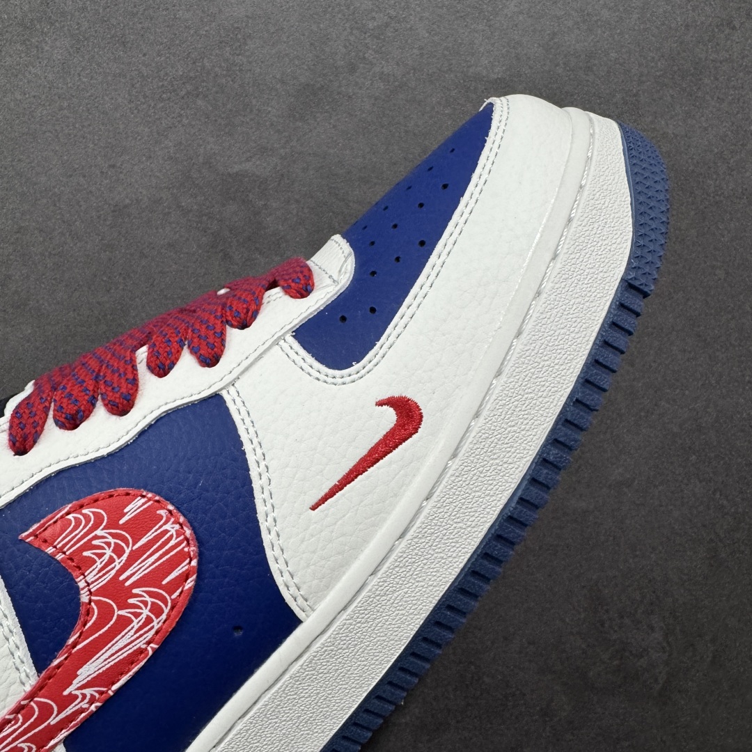 图片[5]-【定制版】海外限量发售！公司级NIke Air Force 1 \’07 Low “supreme联名米蓝红勾配色”空军一号 低帮 运动鞋 休闲鞋 折边针车 工艺难度大 原楦头原纸板 原装鞋盒 定制五金配件 内置全掌气垫 原厂鞋底 货号：DQ6628-160 尺码：36 36.5 37.5 38 38.5 39 40 40.5 41 42 42.5 43 44 44.5 45-选品中心