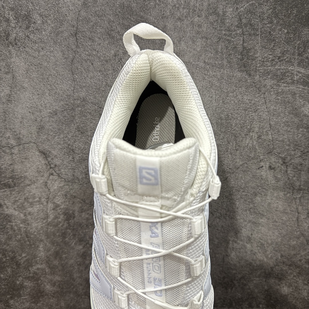 图片[8]-【纯原W1版】SALOMON XA Pro 3D 白色474782 萨洛蒙潮流越野机能户外功能鞋 纯原外贸平台特供订单 耗时半年巨作 全套原纸板楦头开发 原厂特供网布配套加持 确保原汁原味 完美呈现版型 原档数据独家私模五层组合大底 男女鞋同步官方开发至46.5 原装Ortholite轻量化鞋垫 中底布带钢印编号 原厂TPU锁扣 进口港宝加持 后跟自然饱满 还原公司包裹性 鞋面采用SENSIFT贴合技术 全方位贴合包裹脚型 鞋跟部鞋底牵引设计 提供强大的抓地性能 更适应野外崎岖不平的道路 其3D ADVANCED CHASSIS底盘 材料轻量大化 钉齿设计更具稳定性 防护性 鞋底易磨损区运用CONTAGRIP高耐磨材料 应对城市硬质路面长距离跑考验 尺码：36 36.5 37.5 38 38.5 39 40 40.5 41 42 42.5 43 44 44.5 45 46-选品中心