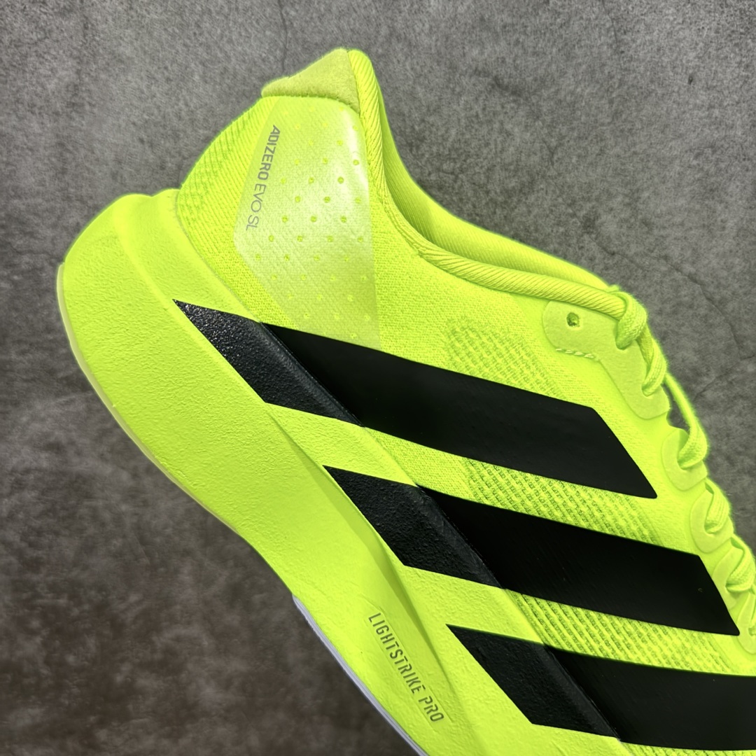 图片[7]-【PK版】AD Adizero Evo SL M 零度系列马拉松轻量竞速运动跑鞋 JP3416 绿黑 原材料 内置碳板 原厂网纱潮流 超临界发泡大底 脚感软弹度与原版非常接近 细节目前市场最接近原版品质 尺码：36 36.5 37.5 38 38.5 39 40 40.5 41 42 42.5 43 44 44.5 45 46-选品中心